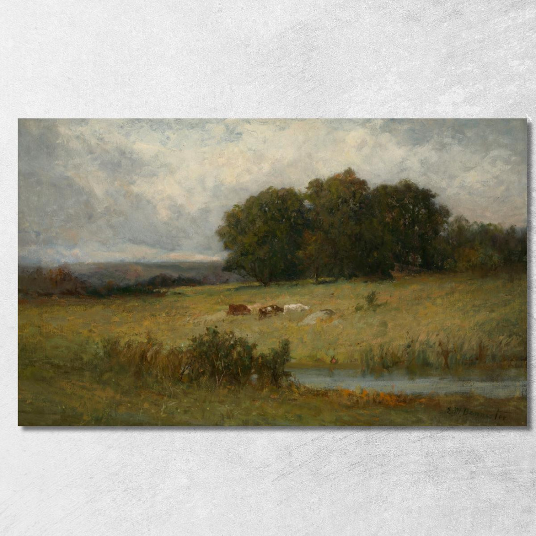 Scena Luminosa Di Bestiame Vicino Al Ruscello Edward Mitchell Bannister emb3 quadro stampato su tela Scena Luminosa Di Bestiame Vicino Al Ruscello Edward Mitchell Bannister emb3 quadro stampato su tela