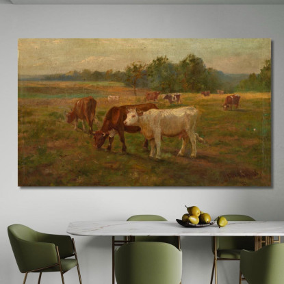 Mucche Edward Mitchell Bannister emb5 quadro stampato su tela