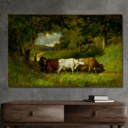 Riportando A Casa Le Mucche Edward Mitchell Bannister emb7 quadro stampato su tela