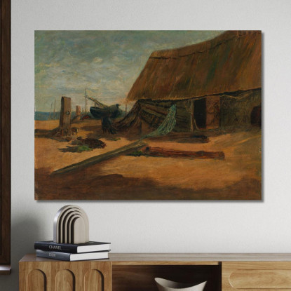 Capanni Da Pesca Edward Mitchell Bannister emb9 quadro stampato su tela