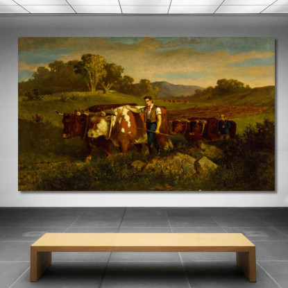 Mandriani Con Mucche Edward Mitchell Bannister emb10 quadro stampato su tela