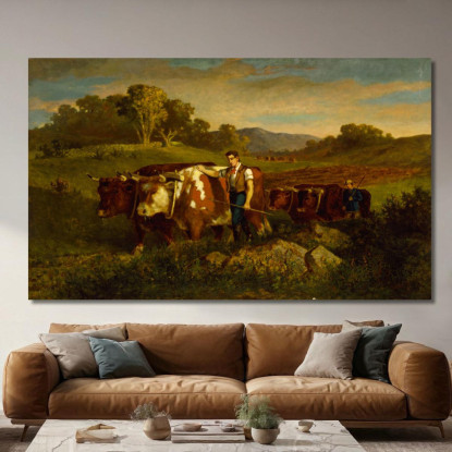 Mandriani Con Mucche Edward Mitchell Bannister emb10 quadro stampato su tela