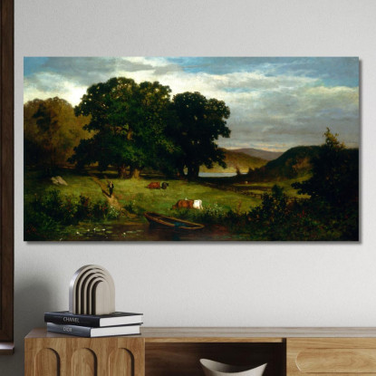 Querce Edward Mitchell Bannister emb19 quadro stampato su tela