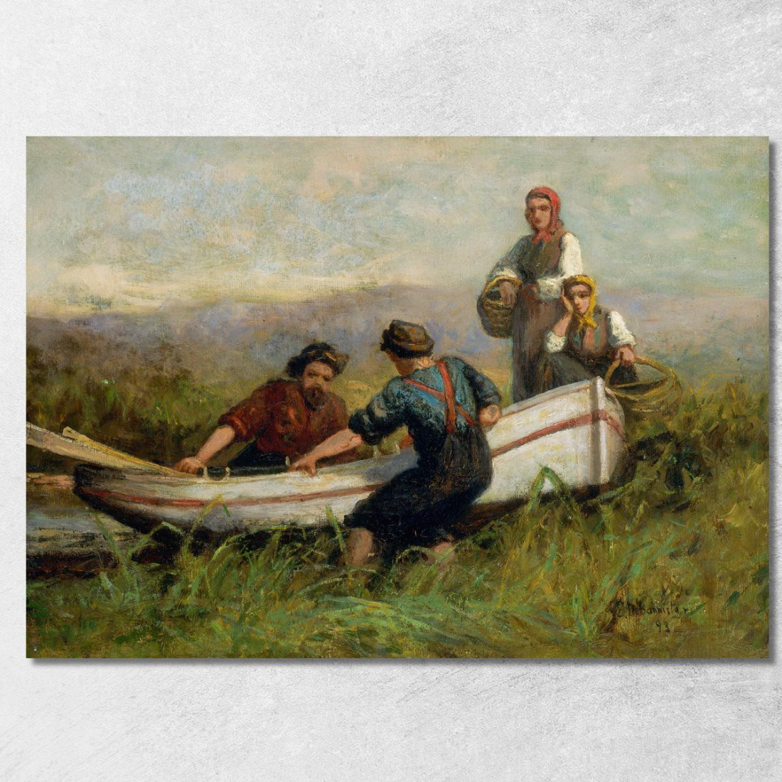 Persone Vicino Alla Barca Edward Mitchell Bannister emb21 quadro stampato su tela Persone Vicino Alla Barca Edward Mitchell Bannister emb21 quadro stampato su tela