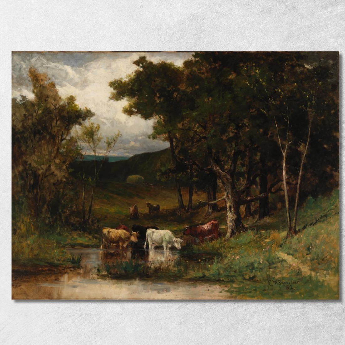 Paesaggio Con Mucche Nel Ruscello Vicino Agli Alberi Edward Mitchell Bannister emb49 quadro stampato su tela Paesaggio Con Mucche Nel Ruscello Vicino Agli Alberi Edward Mitchell Bannister emb49 quadro stampato su tela