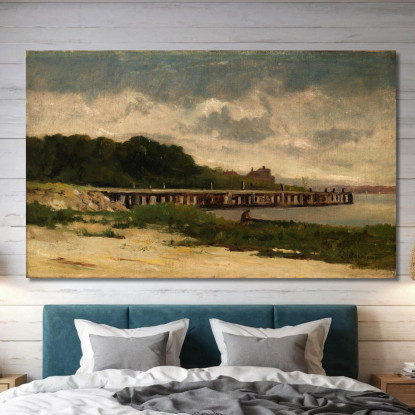 Paesaggio Con Molo Edward Mitchell Bannister emb51 quadro stampato su tela