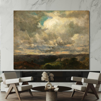 Paesaggio Cielo Nuvoloso Edward Mitchell Bannister emb54 quadro stampato su tela