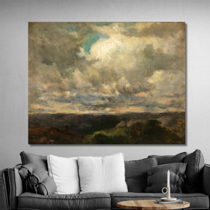 Paesaggio Cielo Nuvoloso Edward Mitchell Bannister emb54 quadro stampato su tela