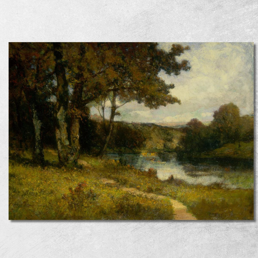 Paesaggio Alberi Vicino Al Fiume Edward Mitchell Bannister emb56 quadro stampato su tela