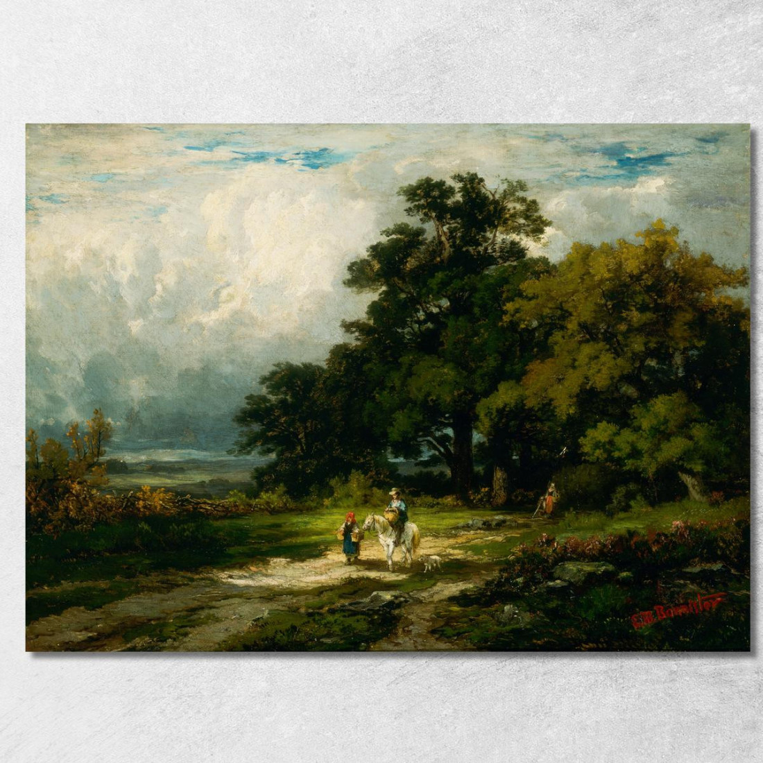 Uomo A Cavallo Con Donna E Cane Edward Mitchell Bannister emb58 quadro stampato su tela Uomo A Cavallo Con Donna E Cane Edward Mitchell Bannister emb58 quadro stampato su tela