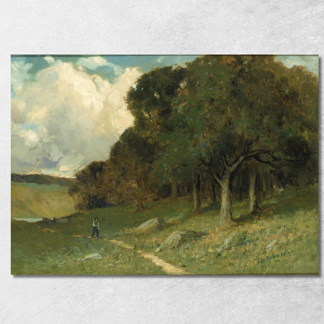 Uomo Sul Sentiero Con Alberi Sullo Sfondo Edward Mitchell Bannister emb60 quadro stampato su tela Uomo Sul Sentiero Con Alberi Sullo Sfondo Edward Mitchell Bannister emb60 quadro stampato su tela