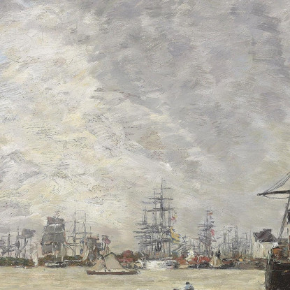 Anversa Barche Sull'Escaut Eugène Boudin ebd5 quadro stampato su tela