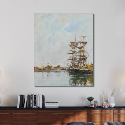 Deauville Il Bacino Eugène Boudin ebd33 quadro stampato su tela