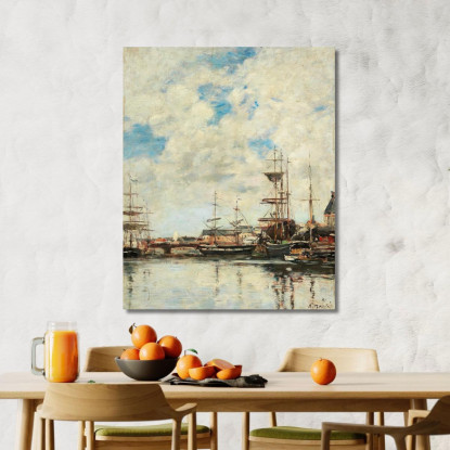 Dunkerque Velieri All’Ormeggio Eugène Boudin ebd41 quadro stampato su tela