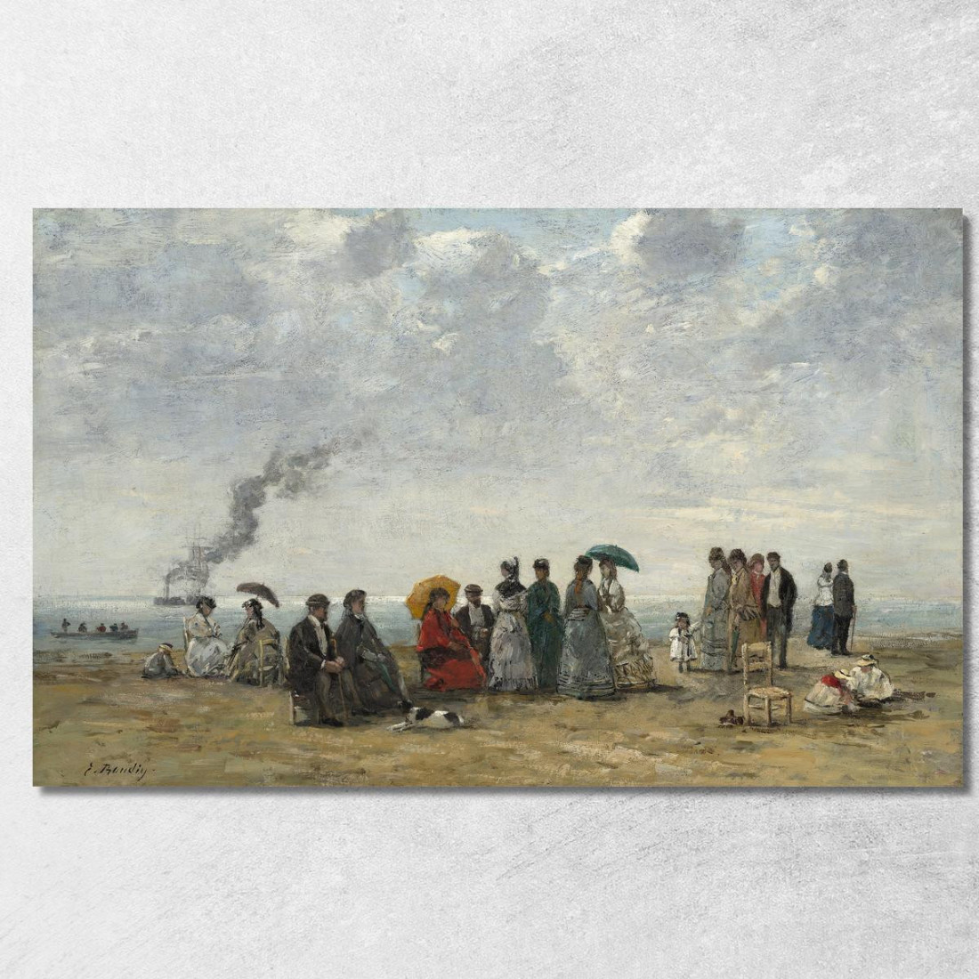 Figure Sulla Spiaggia Eugène Boudin ebd47 quadro stampato su tela Figure Sulla Spiaggia Eugène Boudin ebd47 quadro stampato su tela