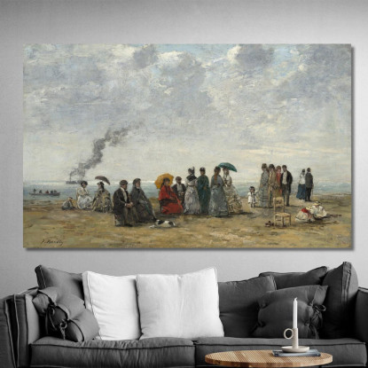 Figure Sulla Spiaggia Eugène Boudin ebd47 quadro stampato su tela