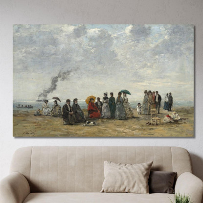 Figure Sulla Spiaggia Eugène Boudin ebd47 quadro stampato su tela