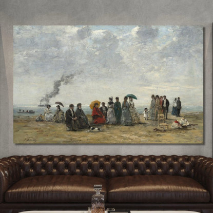 Figure Sulla Spiaggia Eugène Boudin ebd47 quadro stampato su tela