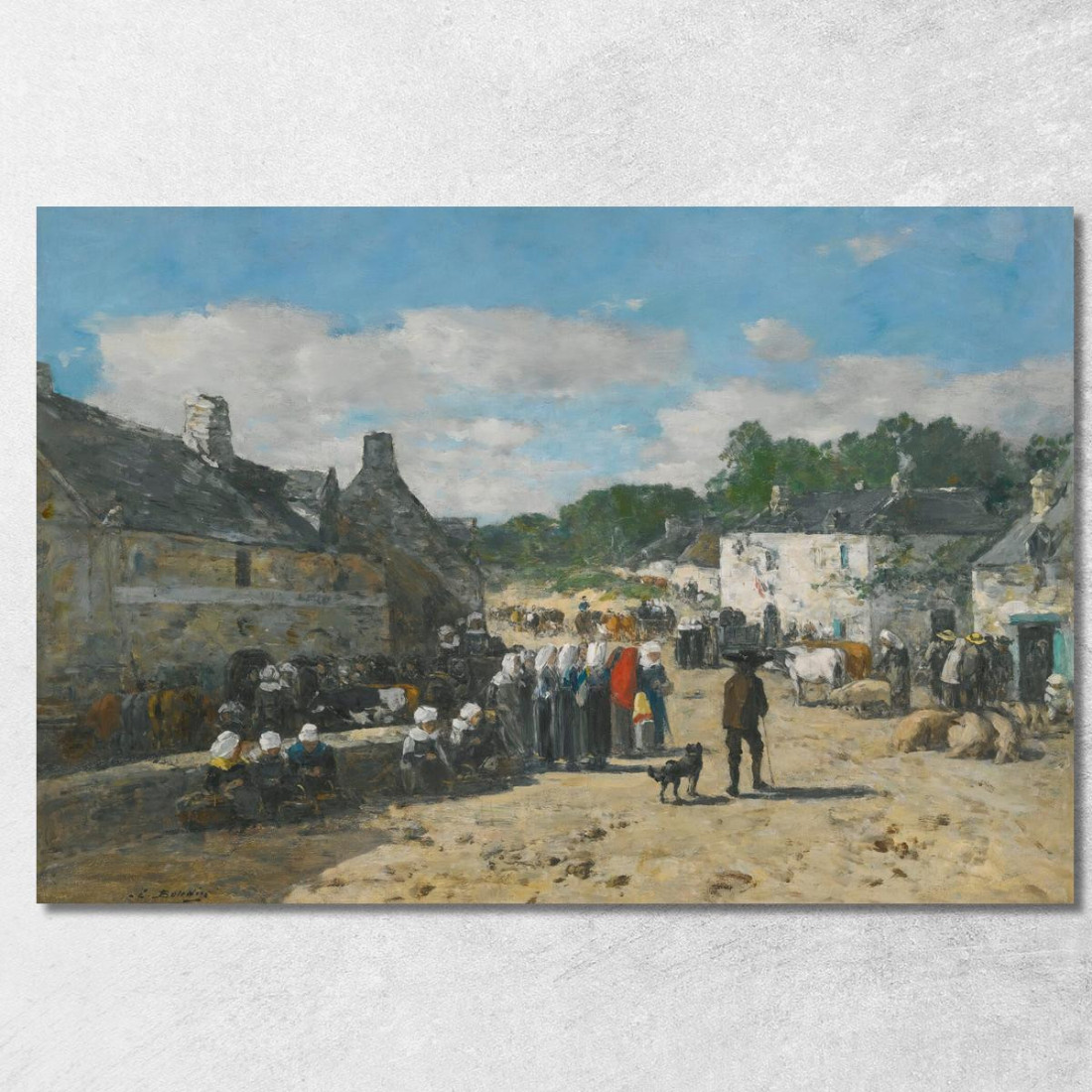Giorno Di Fiera In Bretagna Eugène Boudin ebd57 quadro stampato su tela Giorno Di Fiera In Bretagna Eugène Boudin ebd57 quadro stampato su tela