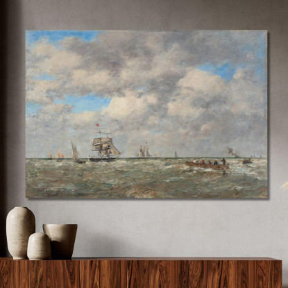 Mare Aperto - I Piloti Eugène Boudin ebd108 quadro stampato su tela