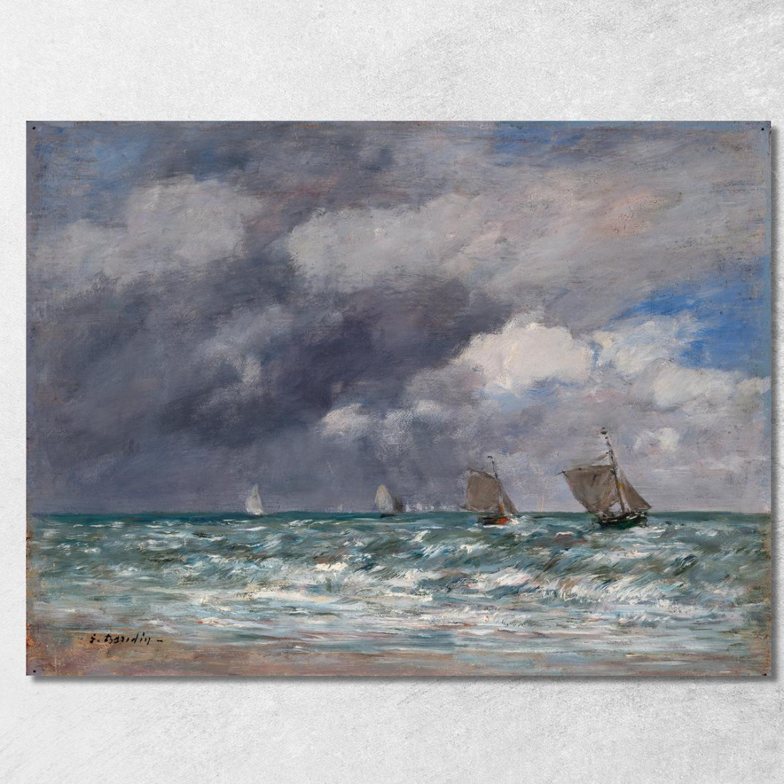 Barche A Vela Vicino A Trouville Eugène Boudin ebd117 quadro stampato su tela Barche A Vela Vicino A Trouville Eugène Boudin ebd117 quadro stampato su tela