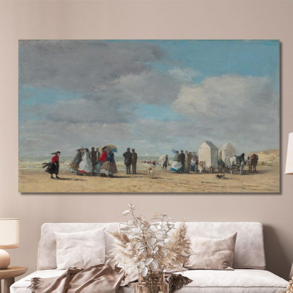 La Spiaggia Di Trouville Eugène Boudin ebd134 quadro stampato su tela