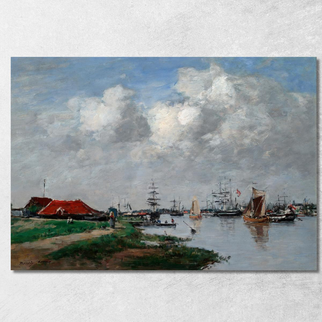 Il Fiume Schelda Ad Anversa Eugène Boudin ebd141 quadro stampato su tela Il Fiume Schelda Ad Anversa Eugène Boudin ebd141 quadro stampato su tela