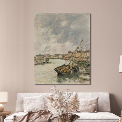 Trouville Il Porto Bassa Marea Eugène Boudin ebd151 quadro stampato su tela