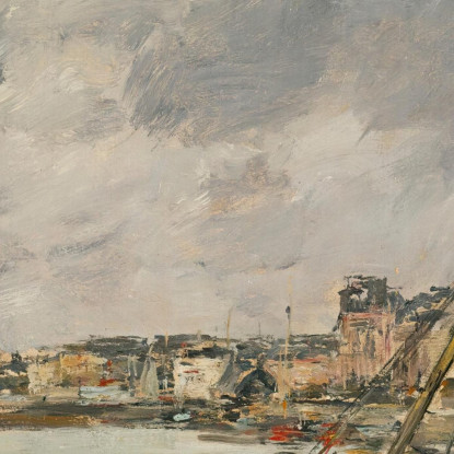 Trouville Il Porto Bassa Marea Eugène Boudin ebd151 quadro stampato su tela