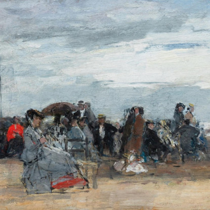 Trouville Scena Di Spiaggia 2 Eugène Boudin ebd156 quadro stampato su tela