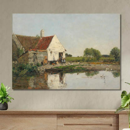 Un Angolo Di Fattoria Nei Dintorni Di Dunkerque Eugène Boudin ebd163 quadro stampato su tela