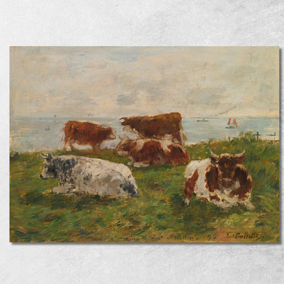 Mucche Nel Prato Sul Bordo Del Mare Eugène Boudin ebd165 quadro stampato su tela Mucche Nel Prato Sul Bordo Del Mare Eugène Boudin ebd165 quadro stampato su tela