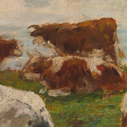 Mucche Nel Prato Sul Bordo Del Mare Eugène Boudin ebd165 quadro stampato su tela