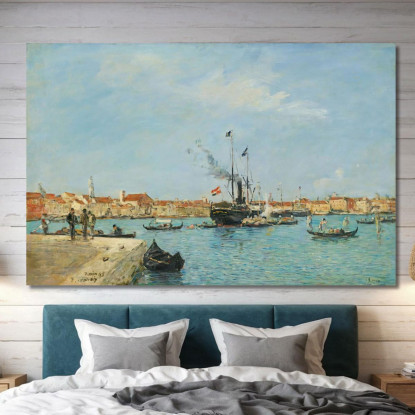 Venezia Il Canal Grande Vapori E Gondole Eugène Boudin ebd168 quadro stampato su tela