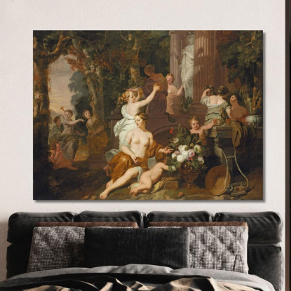 Ninfe E Baccanti Rendono Omaggio Al Tempio Di Flora Gerard de Lairesse gdl21 quadro stampato su tela