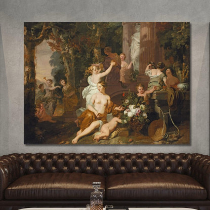 Ninfe E Baccanti Rendono Omaggio Al Tempio Di Flora Gerard de Lairesse gdl21 quadro stampato su tela