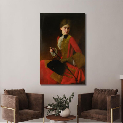 Ragazza In Abito Da Equitazione Gustave Jean Jacquet gjj11 quadro stampato su tela