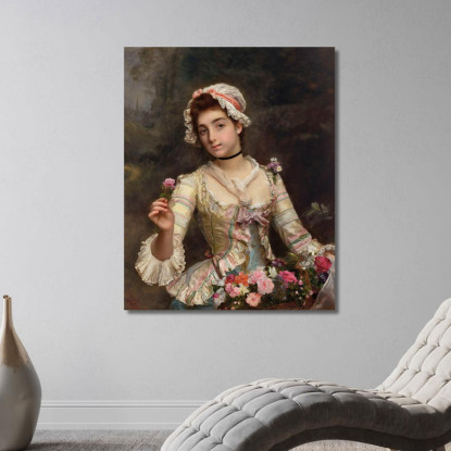 La Fioraia Gustave Jean Jacquet gjj13 quadro stampato su tela