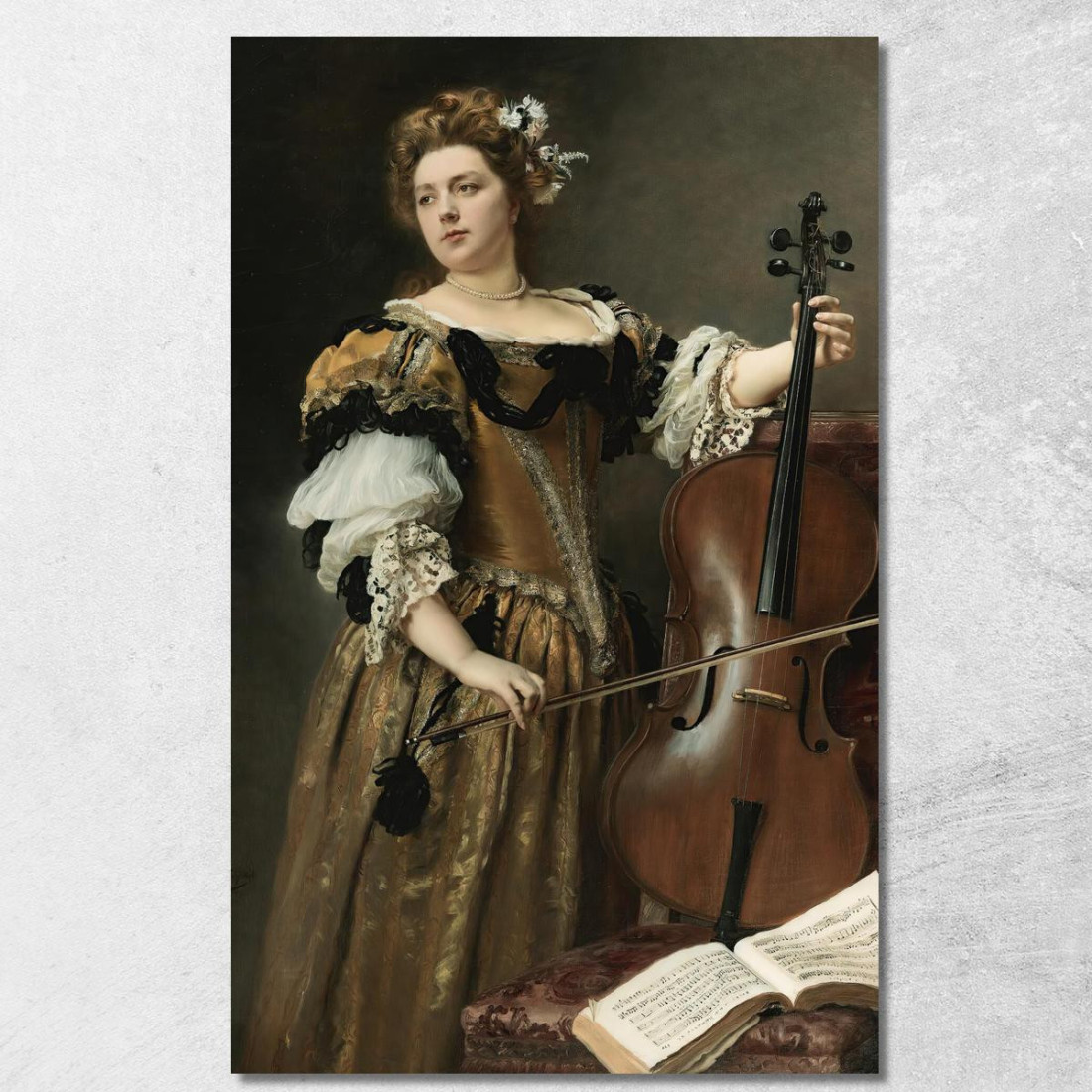La Violoncellista Gustave Jean Jacquet gjj21 quadro stampato su tela La Violoncellista Gustave Jean Jacquet gjj21 quadro stampato su tela