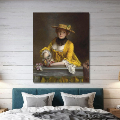 L'Abito Giallo Gustave Jean Jacquet gjj23 quadro stampato su tela