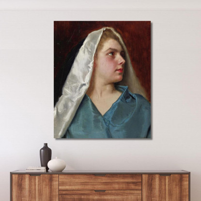 Donna Con Mantello Gustave Jean Jacquet gjj27 quadro stampato su tela