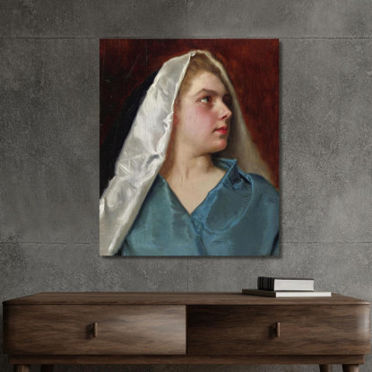 Donna Con Mantello Gustave Jean Jacquet gjj27 quadro stampato su tela