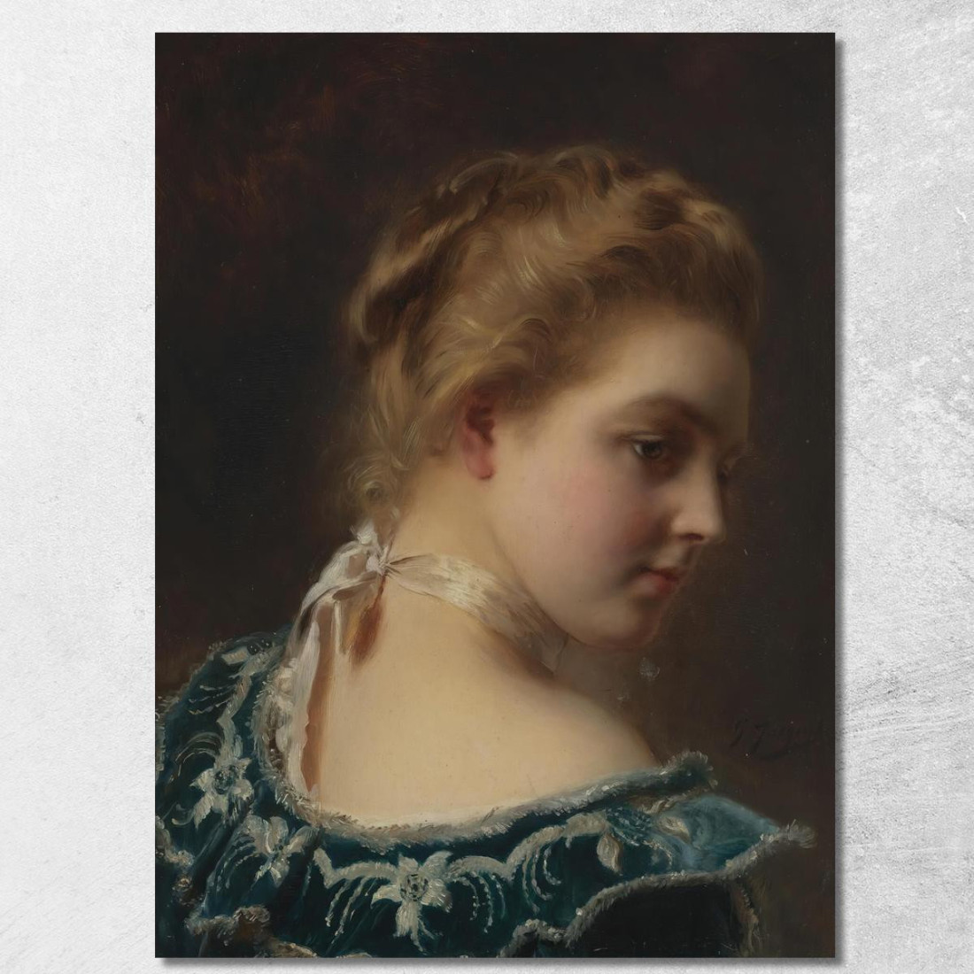 Giovane Bellezza In Abito Verde Gustave Jean Jacquet gjj28 quadro stampato su tela Giovane Bellezza In Abito Verde Gustave Jean Jacquet gjj28 quadro stampato su tela