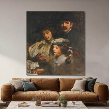 Il Pittore Sua Moglie E Sua Figlia James Jebusa Shannon jjs44 quadro stampato su tela