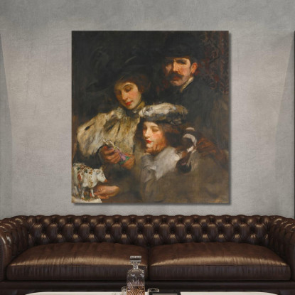 Il Pittore Sua Moglie E Sua Figlia James Jebusa Shannon jjs44 quadro stampato su tela