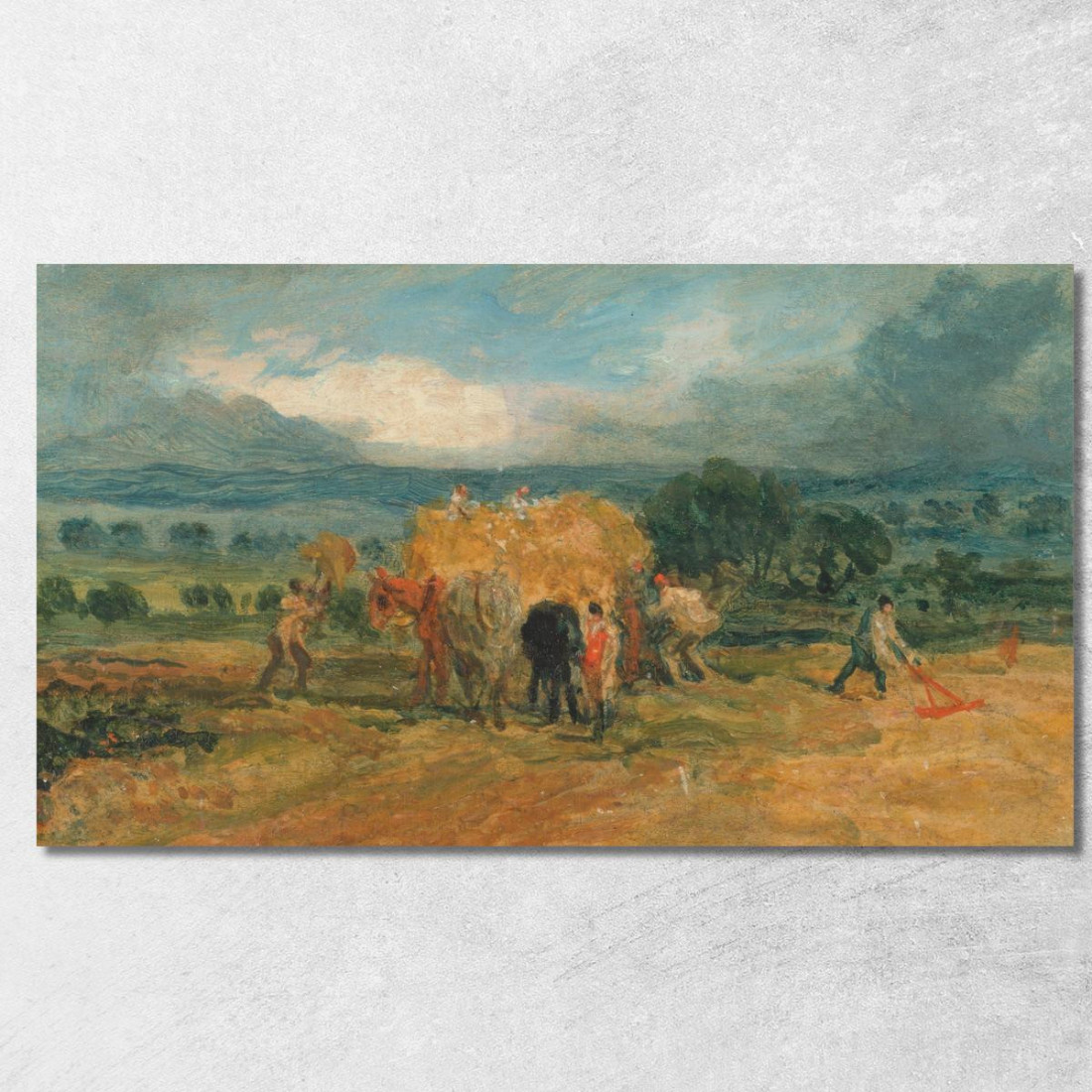 Scena Di Raccolto Con Lavoratori Che Caricano Il Fieno Su Un Carro Agricolo James Ward jwr3 quadro stampato su tela Scena Di Raccolto Con Lavoratori Che Caricano Il Fieno Su Un Carro Agricolo James Ward jwr3 quadro stampato su tela