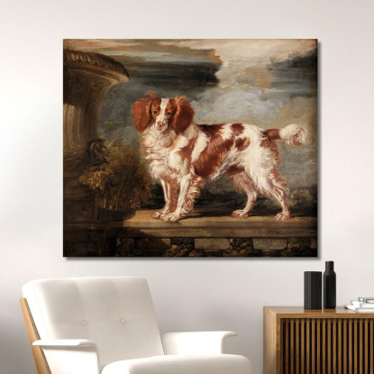Ritratto Di Dash Uno Spaniel Preferito Di Proprietà Di Lady Frances Vane-Tempest James Ward jwr27 quadro stampato su tela