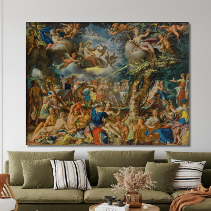Un Banchetto Degli Dei Joachim Wtewael jwl3 quadro stampato su tela