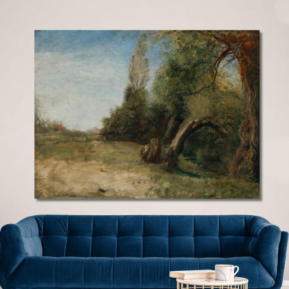 Viale Degli Olmi Con Il Ruscello Di Bayswater Accanto John Linnell jln7 quadro stampato su tela