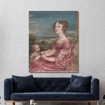 Mrs. William Wilberforce E Bambino John Linnell jln21 quadro stampato su tela